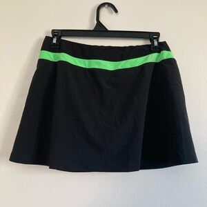 Adidas Black Skirt with Green Stripe Tennis Skirt